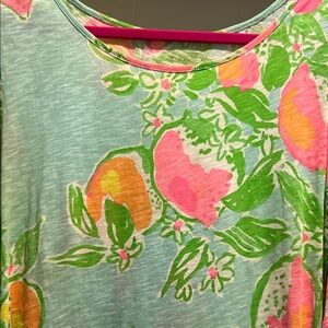 Lilly Pulitzer Multicolor Floral Dress 3/4 length sleeves. Shoulder to hem 37”